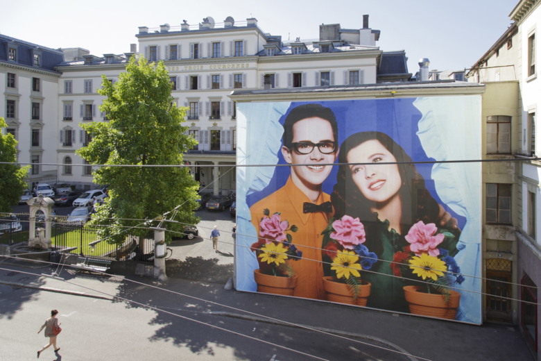 Pierre et Gilles auf der Fassade von Trois Couronnes. Foto: Céline Michel